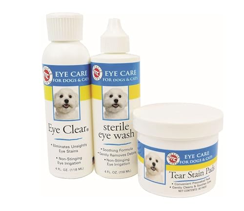 Image of Miracle Care Sterile Eye Wash for Dogs and Cats, 4 Ounce | Non-Stinging Eye Drops Flush and Sooth Eye Irritation and Remove Debris, Safe for Use In and Around Eye Area