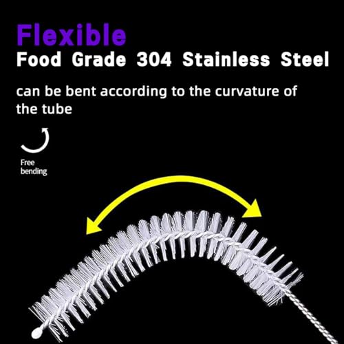 tracheostomy cleaning brushes 10pcs bendable trach tube brush nylon bristle pipe tube cleaning brush for tracheostomy supplies 05in