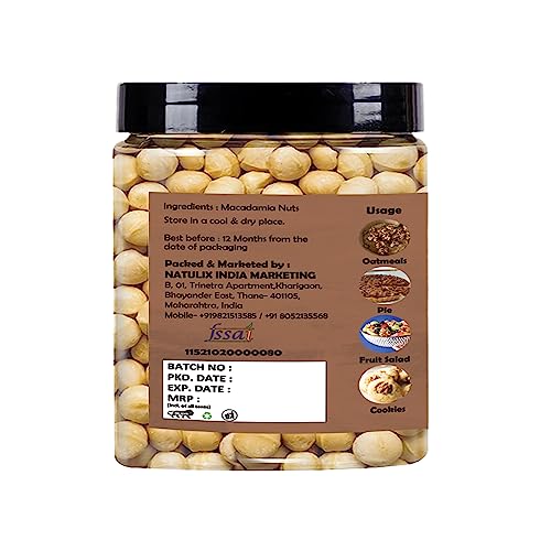 Image of NatureOnus Macadamia Nuts 100gms | No Added Preservatives, Gluten-Free | Additive-Free Snack, Grade A, Crunchy, perfect for guilt-free snacking