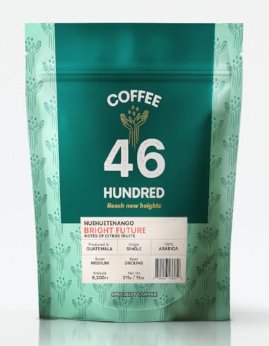 COFFEE 46 HUNDRED® Huehuetenango Ground Coffee – Fresh Roasted in Origin Specialty Grade Single Origin Arabica – Medium Roast Gourmet Ground Coffee – Bright Citrus & Floral Notes – High Altitude Cuchumatanes Mountain Grown – Small Batch Craft – 11 oz