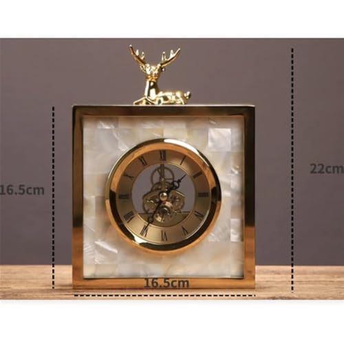 Reloj de mesa silencioso de ciervo para decorar salones modernos y zonas de lectura 3