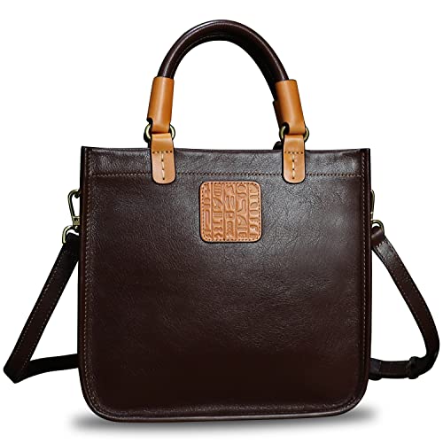 Genuine Leather Handbag Purse for Women Retro Handmade Top-Handle Satchel Crossbody Bag Shoulder Bag2