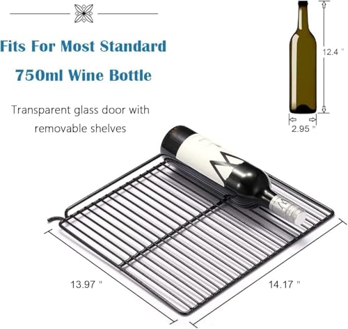 Image of Antarctic Star 26 Bottle Wine Cooler /Drink Beverage Refigerator Small Wine Cellar for Soda Beer Counter Top Bar Wine Freestanding Clear Glass Door for Home Office or Bar 3.1cu.ft, Silver