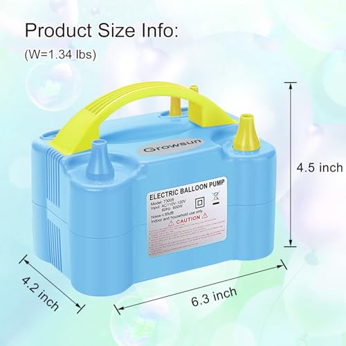 Growsun Electric Air Balloon Pump 110V 600W Balloon Blower Inflator for Garland Arch Party Decoration,Blue by Growsun - Image 2