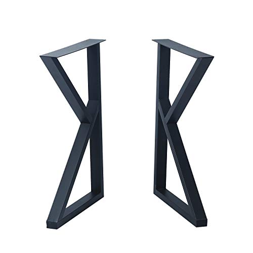 MBQQ 2 Pcs Furniture Legs Rustic Decory K Shape Table Legs,Heavy Duty Metal Desk Legs,Dining Table Legs,Industrial Modern, DIY Iron Bench Legs(H28”xW17.7”)