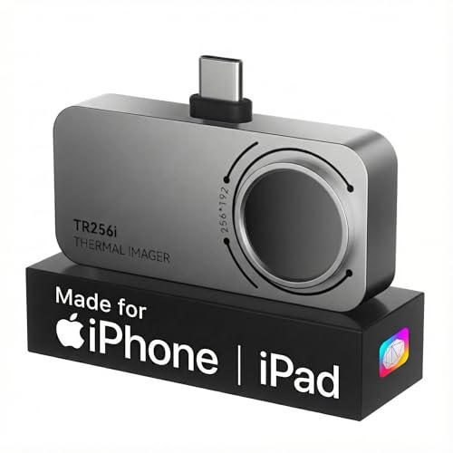MILESEEY TR256i Thermal Imaging Camera for iOS (iPhone 17/16/15 and iPad w/USB-C), 512×384 Super Resolution Infrared Camera, iPad Thermal Imager, 5°F-1112°F for Electrical, Building, HVAC Detection