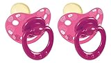 Chupete de látex Tigex 80602096 - Pack de 2 chupetes de látex fisiológicos, diseño de erizos (18 - 24 meses) color rosa