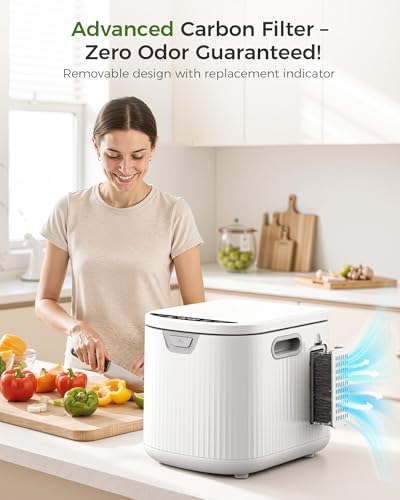Image of Electric Composter for Kitchen, 2.5L (Max 3.3L) Smart Electric Kitchen Composter with Auto-Cleaning | Odorless | Low Noise | LED Display, Turns Food Waste to Fertilizer, Food Recycler for Home