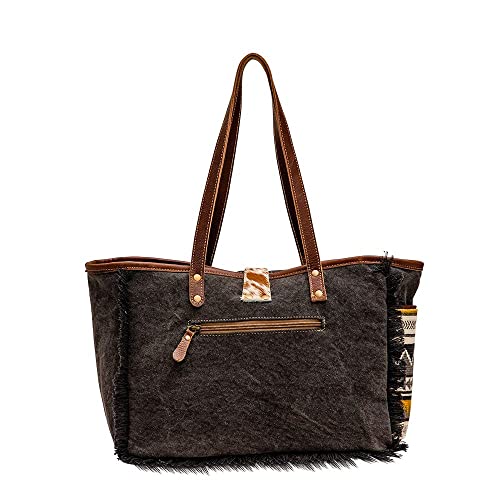 Myra Bag Western Canvas Tote Bag for Women - Cotton & Upcycled Leather Shoulder Weekender Bag Panacea3