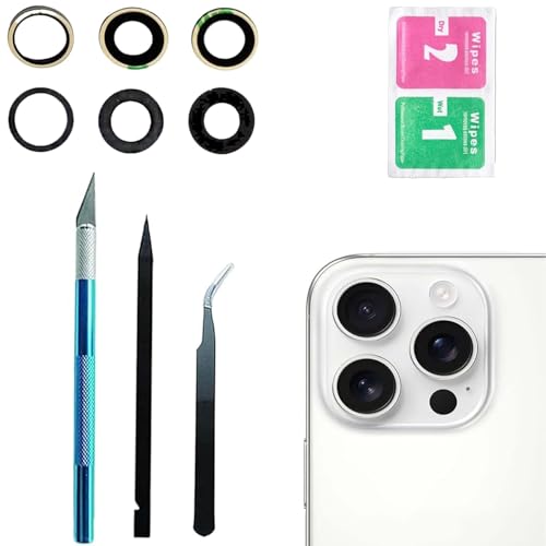 Sapphire 16 Pro/16 Pro Max Back Rear Camera Lens Glass Replacement for iPhone 16 Pro/16 Pro Max Camera Glass Lens,16 Pro/16 Pro Max Camera Lens Glass Replacement with Pre-Installed Adhesive