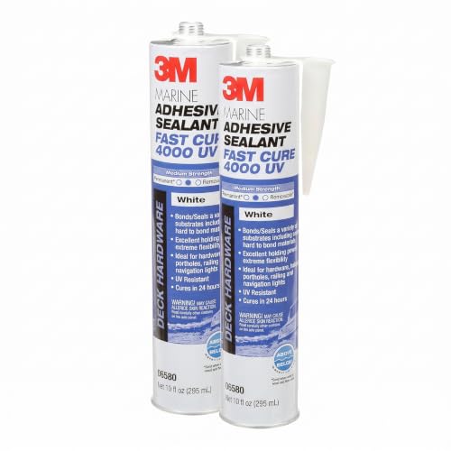 3M Marine Adhesive Sealant 4000 UV White, 295 mL Cartridge (2 pack)