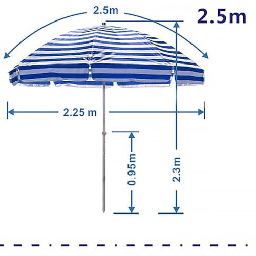 Sombrilla de poliéster con base y dos niveles para terraza 5
