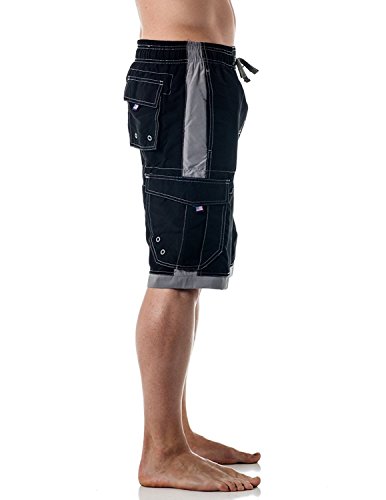 US Apparel Men's Islander Board Shorts, Black, L3
