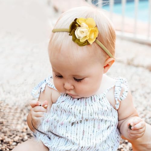 Image of SNOWIE SOFT Hairbands Hair Band for Girls Kids, 10pcs Floral Baby Hairband Headbands for Baby Girl Hair Accessories Infant Shower Gift, Stretchy Decorative Photography Head Band