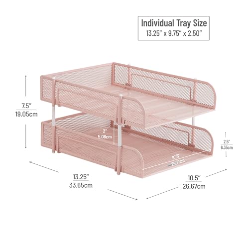 Mind Reader Bandeja de papel empilhável, organizador de mesa, armazenamento de arquivos, escritório,