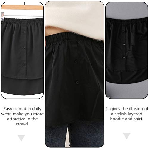 SOIMISS 1Pc Mulher Simples Moda Saia Falso Camisa de Lã para Roupas Casuais Preto XXL