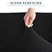 Flamingo P High Stretch Sofa Slipcover Non Slip Loveseat Covers for 2 Cushion Couch Washable Pet Furniture Protector Covers with Elastic Bottom, Thick Jacquard Fabric (Medium, Black)