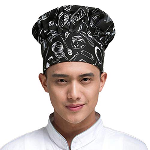 Tookang Gorra de Cocinero Sombrero de Chef con Estilo Seta para Restaurante de Cocina Mezcla de Algodón Cover