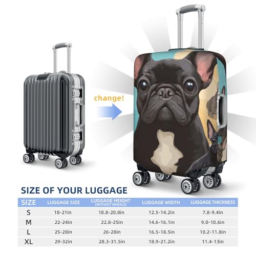 Luggage Cover Washable Elastic Suitcase Covers French Bulldog Dog Cute Travel Baggage Cover Fashion Anti-scratch Suitcase Protector Decoraitve Covers Fits 18-32 Inch Luggages Large2