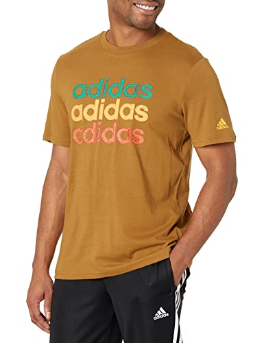 adidas Men's Multiplicty Badge of Sport T-Shirt, Bronze Strata, XX-Large