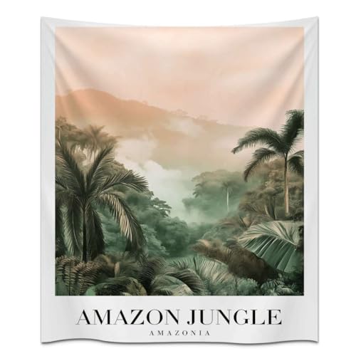 HXDVZHQR Amazon Jungle Tapestry Vintage Lush Rainforest Tapestries Boho Wall Hanging for Living Room Bedroom Apartment Dorm Room Decor (YUBT466,30x40 inch)