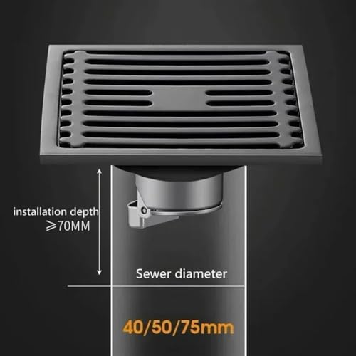Drain de sol de douche en acier inoxydable avec sa grille découvrable