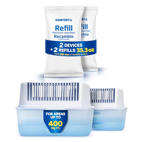 HUMYDRY Moisture Absorber Dehumidifier Device, Magnum Pack of 2 Devices