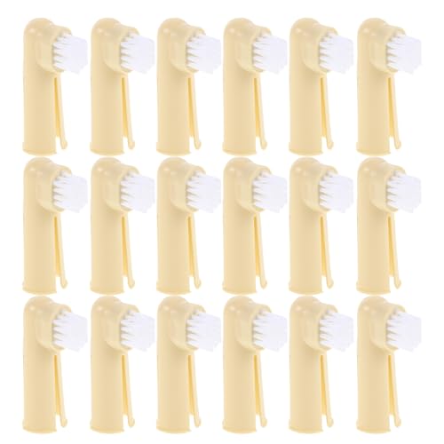 Brosse à dents pour chiots BESPORTBLE en silicone souple beige pour chiens et chats, lot de 50