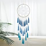 Artilady 8inch handmade tassel dream catcher wall decoration (blue)