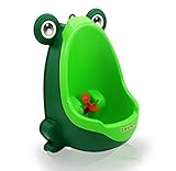 Zhoma Baby Urinal for Boys - Cute Frog Potty Training Urinal for Pee Trainer with Funny Aiming Target - Dark Green
