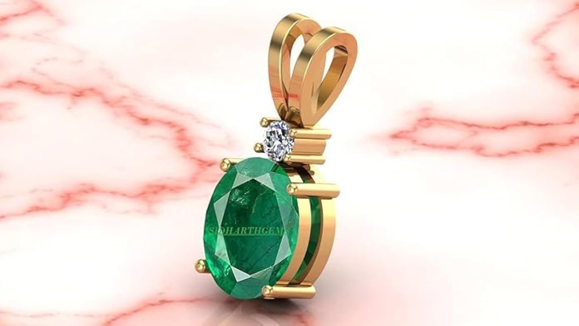 Women's 8.00 Carat Certified Natural Emerald Gold Plated Pendant Locket