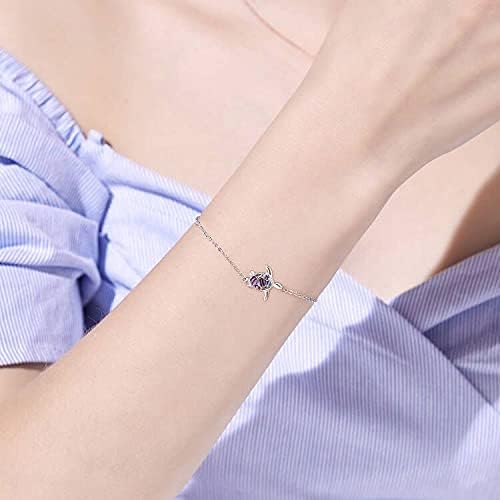 PRAYMOS Sea Turtle Bracelet for Women 925 Sterling Silver Turtle Bracelet Adjustable Ocean Beach Bracelet Sea Turtle Jewelry Gifts - Image 3