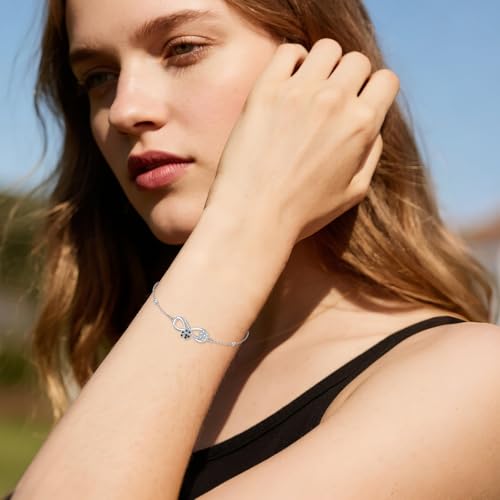 Image of POPLYKE Ladybug /Dragonfly /Bee /Paw Bracelet for Women Sterling SIlver Bracelet /Anklet Jewelry Gift for Women