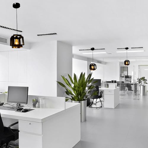 Image of Ceiling Hanging Light Hexagonal Shape Black Pendant for Dining Table, Living Room, Bedroom, Restaurants, Offices, Cafes, Hotels. E27 Bulb Type. (Bulb Not Included) (Hexa Square)
