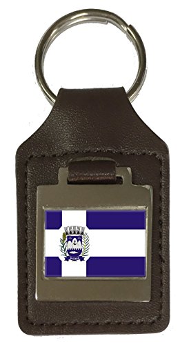 Porte-clés en cuir gravé Piuma City accessoire clés voiture et maison