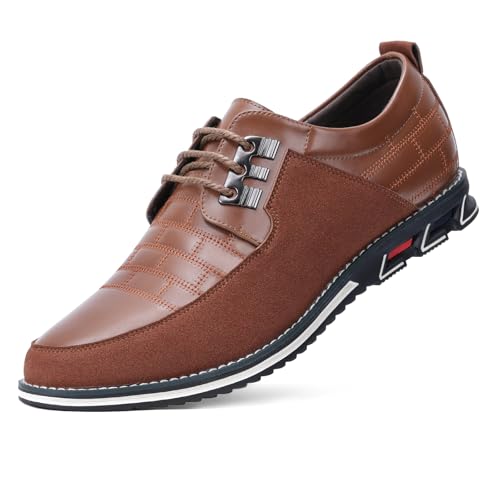 Image of Mens Dress Shoes Casual Business Oxford Derby Orthopedic Leather Shoes Simple Lace-up Walk Loafers Flats Shoes for Men
