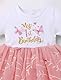 FYMNSI Baby Mädchen Mein Erster 1. Geburtstag Kleid Baumwolle Kurzarm Tutu Tüllkleid mit Schleife Stirnband Kleinkinder A-Linie Prinzessin Partykleid Fotoshooting Outfit Sommer Dunkelrosa 12-18 Monate
