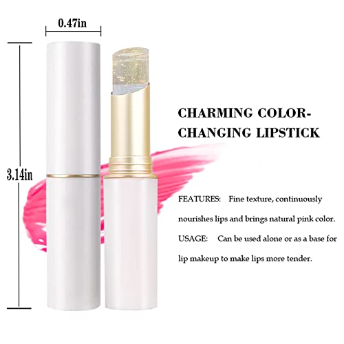 3Pcs Crystal Jelly Lipstick, Color Changing Lipstick Long Lasting Nutritious Lip Balm Lips Moisturizer Magic Temperature Color Change Lip Gloss For Women And Girl (Gold Foil) #TOP1