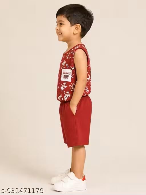 Image of Summer season and all seasons Cotton blend dress for baby boys (0 to 2Years) Baba suit|Kids boys red dress set|