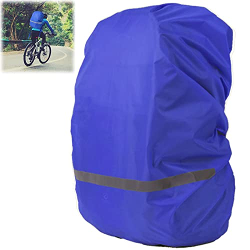 SMMWWS2 Rucksackschutz wasserdichte Regenschutz für Rucksäcke Schulranzen Regenschutz für Rucksack mit Reflektierendem Material Outdoor Reißfeste Rucksack Regenschutz 1 Stück (Königsblau) S (18L-30L) Cover