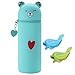 Produktbild Cinsersr Kawaii Federmäppchen Kawaii Mäppchen Federmäppchen Aus Weichem Silikon Schlampermäppchen und Stifteköcher 2 in 1 Stand up Pen Case Bear Kommt mit 2 Stifthaltern für Schülerin Teenager Grün