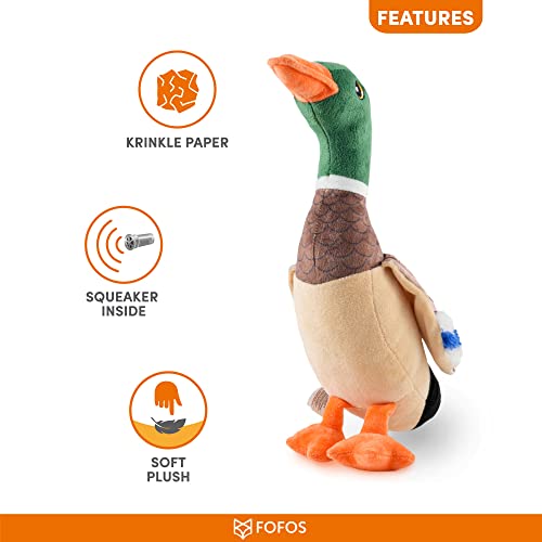 Image of BarkButler x Fofos Wild Duck Plush - Soft & Squeaky Toys for Dogs, Dog Toys for Medium Dogs (0-20kgs) - Brown