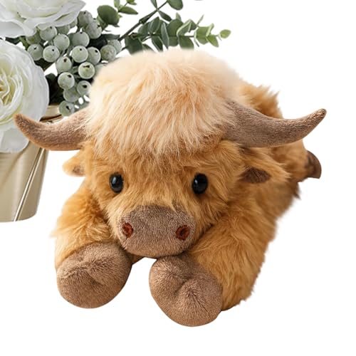 Generisch Highland - Peluche de vaca Highland, juguete de peluche de vaca de tierras altas, juguete de peluche, juguete de peluche realista K-UH Toy, para niños, fiesta, cumpleaños, Navidad, regalos