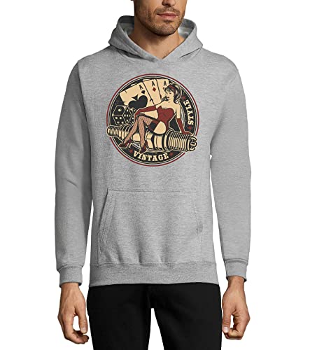 Sweat à capuche poker pin up vintage idéal pour vos sorties décontractées et soirées jeux