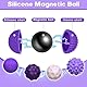 Mexgcom 8 Stück Magnetische Stress Kugeln, Fidget Toys Erwachsene & Kinder, Silikon Sensorik Spielzeug - Anti-Stress und Entspannen, Magnetkugeln Stress Spielzeug für Zuhause & Büro (Lila)