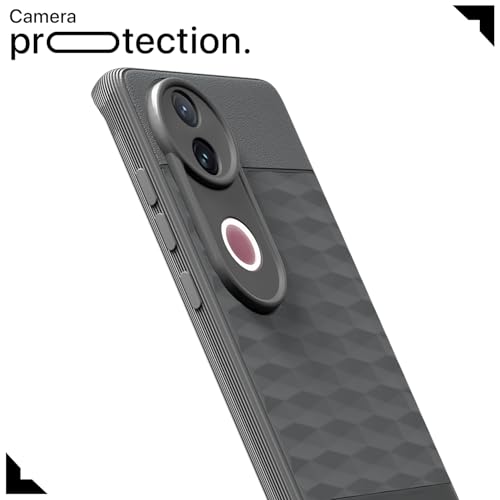 Image of Pikkme Back Cover for iQOO Z10R 5G / Vivo V50 5G / V50e 5G / Vivo T4R 5GSoft Grip 3D Hexa Cube Texture Silicone Bumper Case (Grey)
