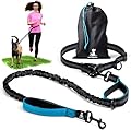 SparklyPets - Hands Free Dog Lead for Medium and Large Breeds - Professional Waist Leash for Walking, Hiking, Training, Jogging, Canicross, Running with Reflective Stitches (Blue, For 1 Dog)