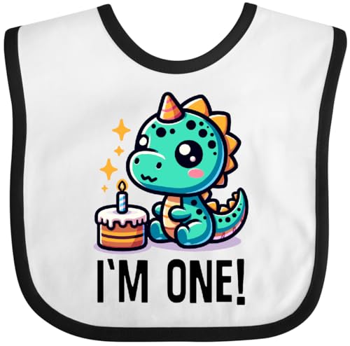 inktastic Babys 1st Birthday Cute Dinosaur Baby Bib - Main Image