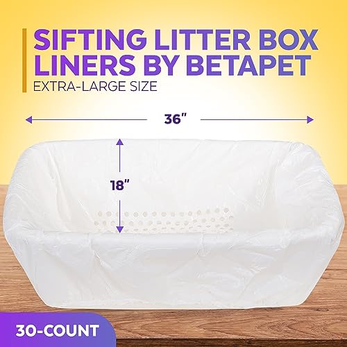 BETAPET Forros de caixa de areia para peneirar - forros elásticos de 30 unidades para caixa de areia