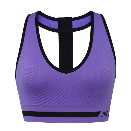 Sujetador deportivo New Balance sin costuras opaco y top fitness microfibra mujer